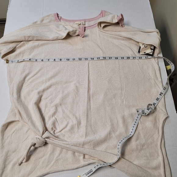 Cloth by Design Cream And Pink Oversized Layering Tie Sweater Top - Picture 6 of 9